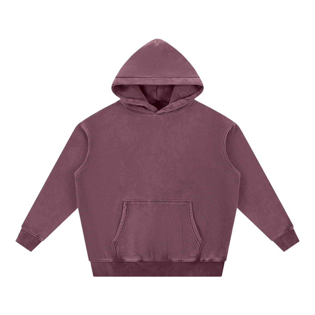 The Loft Essential — Snow-Washed Oversized Hoodie — Mauve, front view.