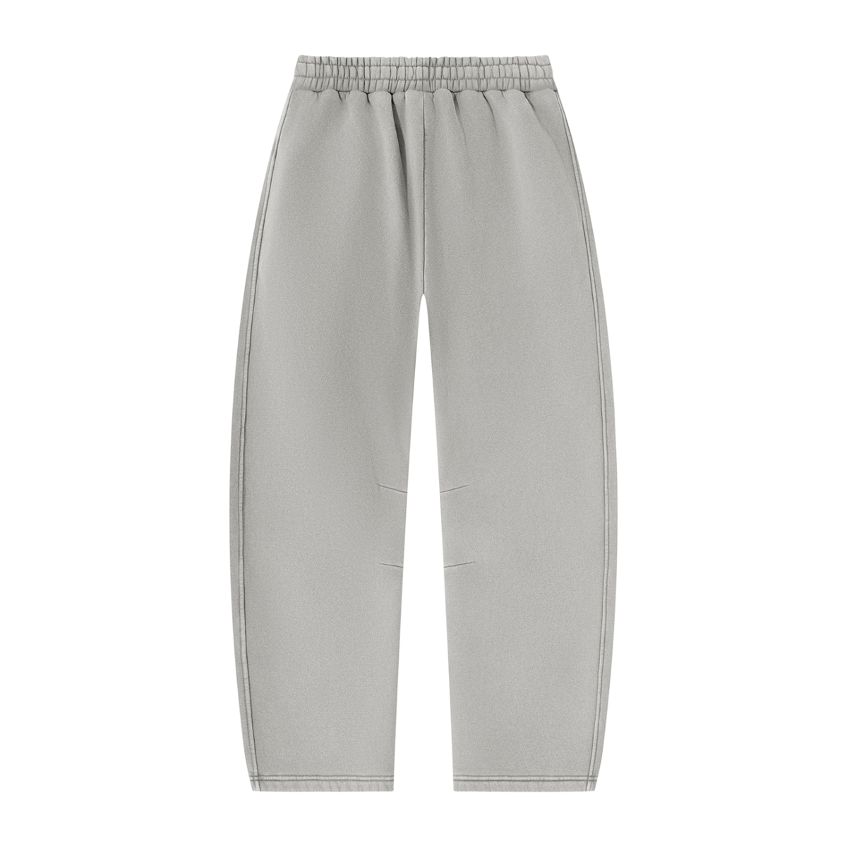 Vintage Wash Barrel Leg Sweatpants — Light grey, back view.
