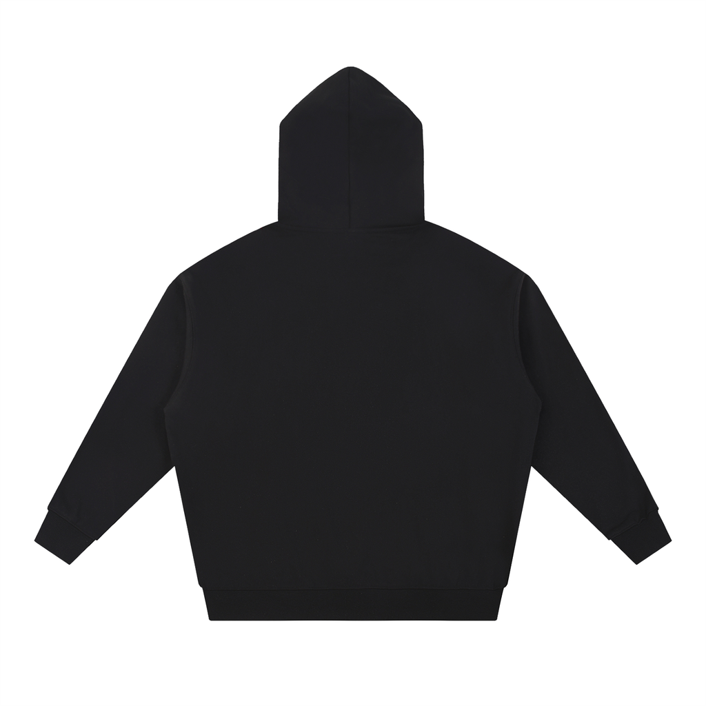 Hood's hoodie — Black, back view.