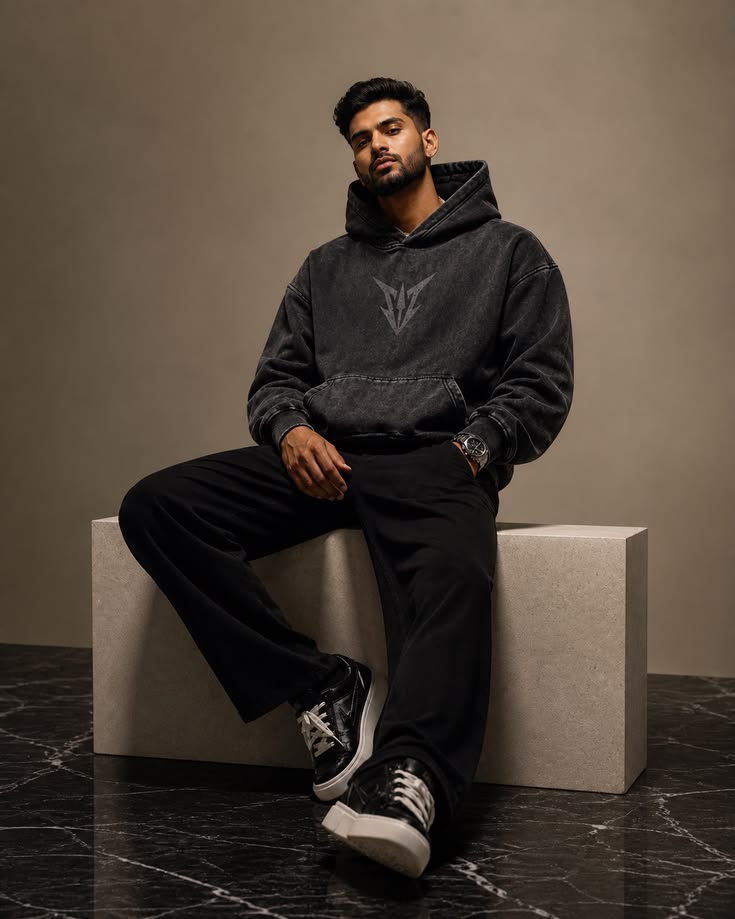 Snow Wash Fleece Oversize Hoodie
