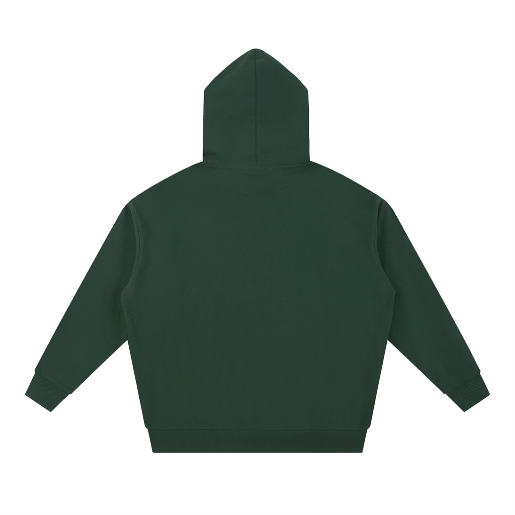 Hood's hoodie — Green, back view.