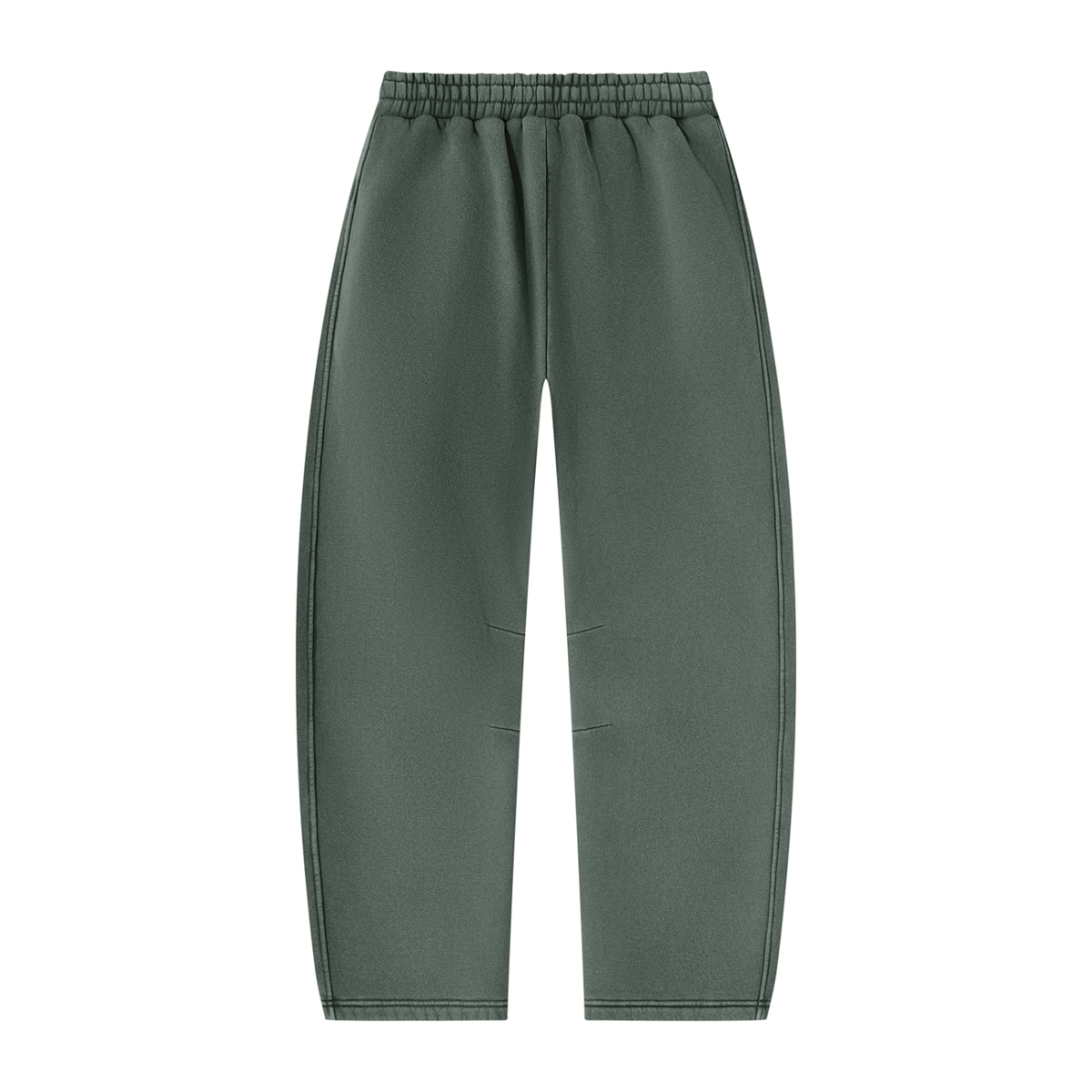 Vintage Wash Barrel Leg Sweatpants — Green, back view.