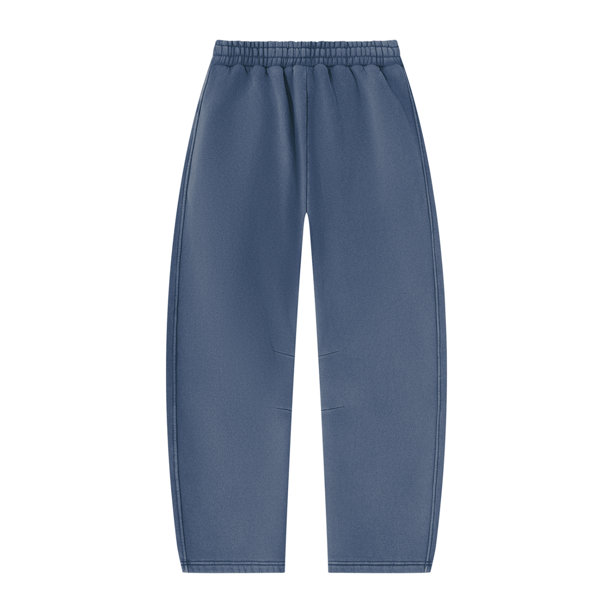 Vintage Wash Barrel Leg Sweatpants — Blue-grey, back view.
