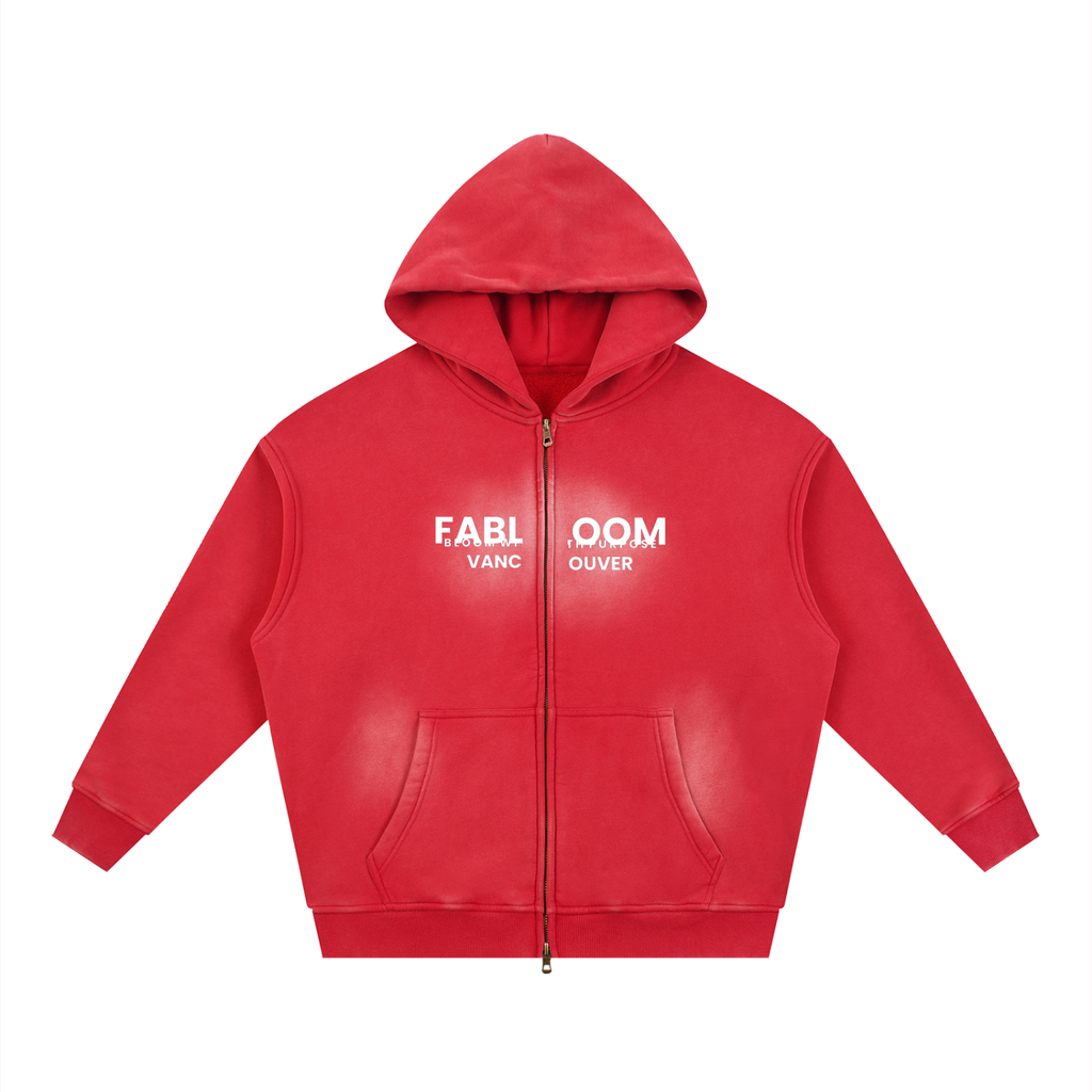 Sunfade Hoodie — Red, front view.