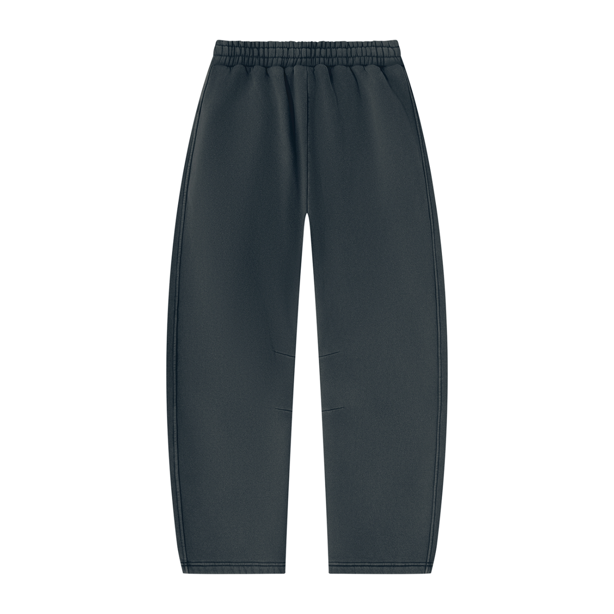 Vintage Wash Barrel Leg Sweatpants — Dark teal, back view.