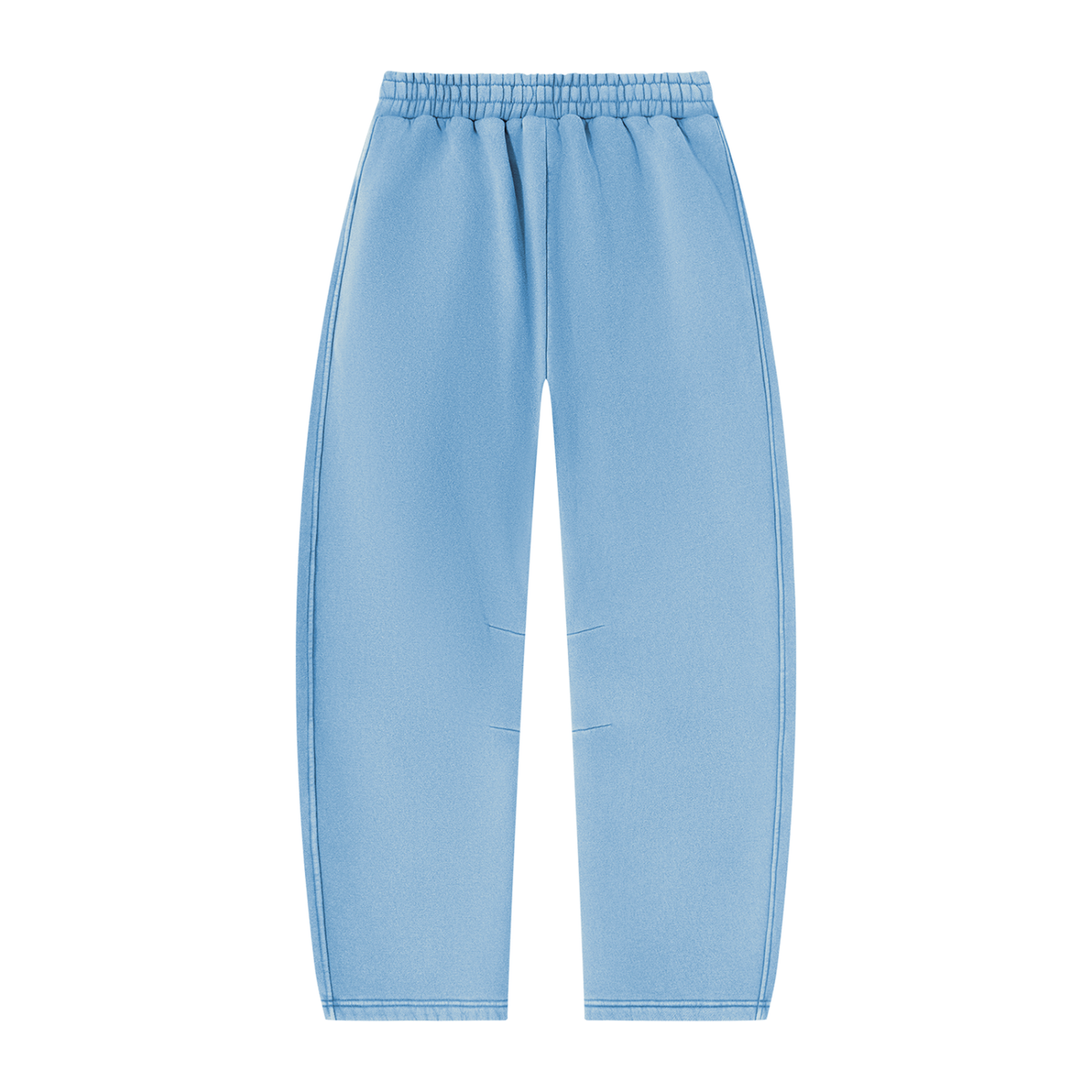 Vintage Wash Barrel Leg Sweatpants — Light blue, back view.