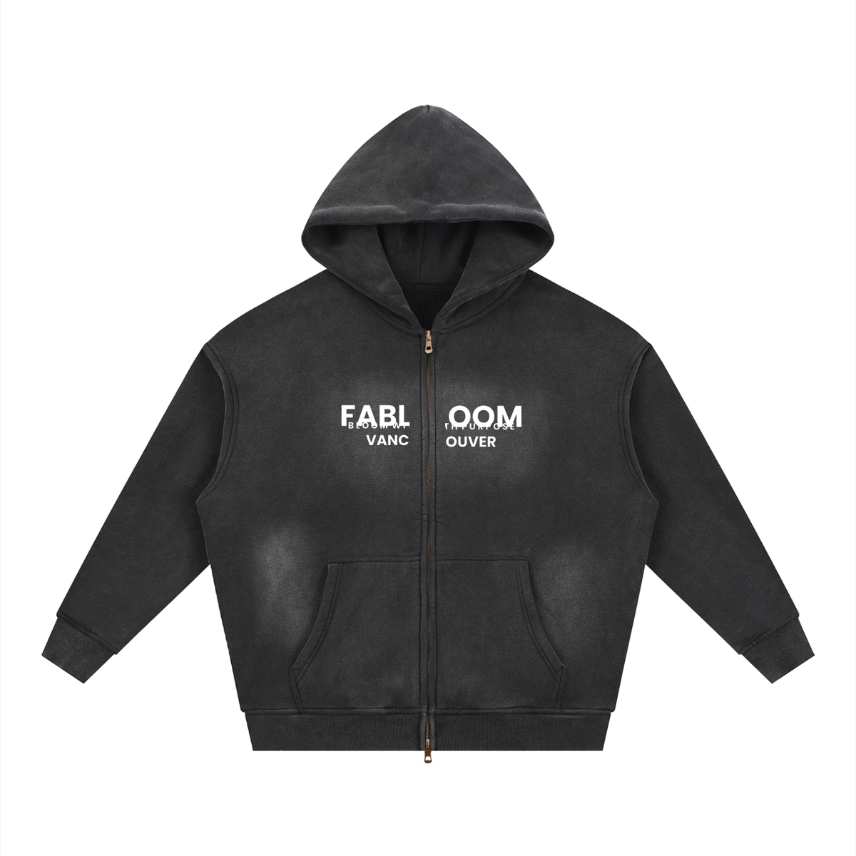 Sunfade Hoodie — Charcoal, front view.